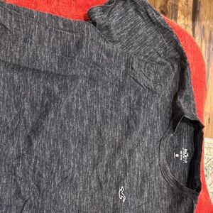 Hollister Men's Charcoal Long Sleeve Tee